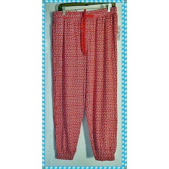 JOCKEY Women's LA Micro Fiber Stretch Ultra Soft Pajama Pants Red/White Size M - Picture 1 of 8